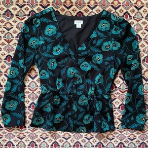 J. Crew Poppy Print Blouse